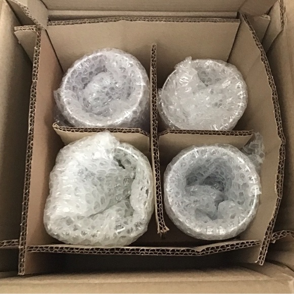 Anthropologie Glasses Set of Four Handpainted Assorted Colors New In Box - Picture 7 of 7